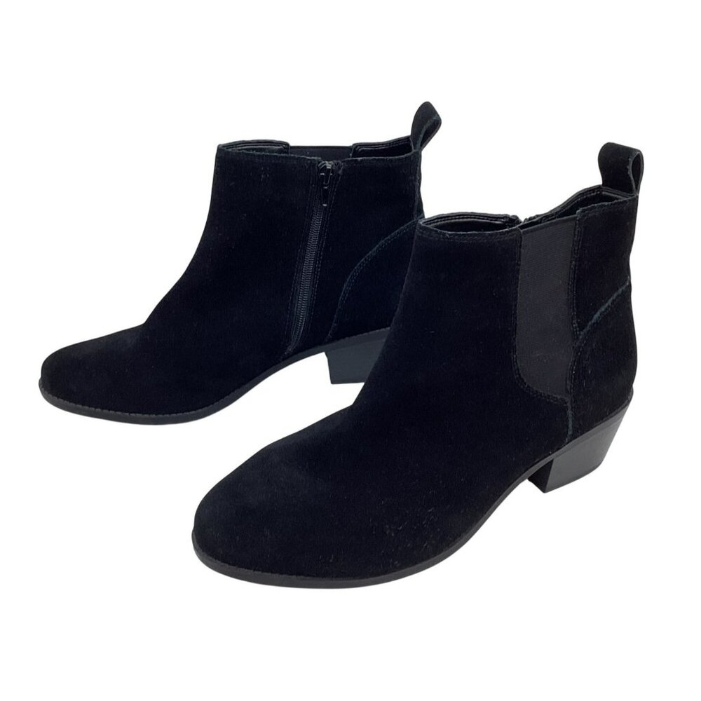 VIONIC Roseland Chelsea Suede Zip Ankle Boots Womens 11 Black